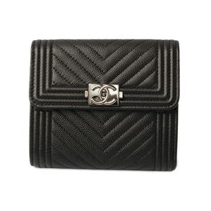 CHANEL 3-FWallet Boy Chanel Black
